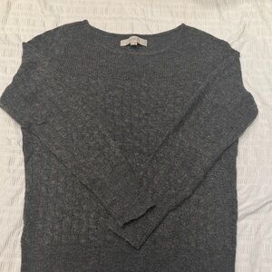 LOFT Gray Crew Neck Sweater
